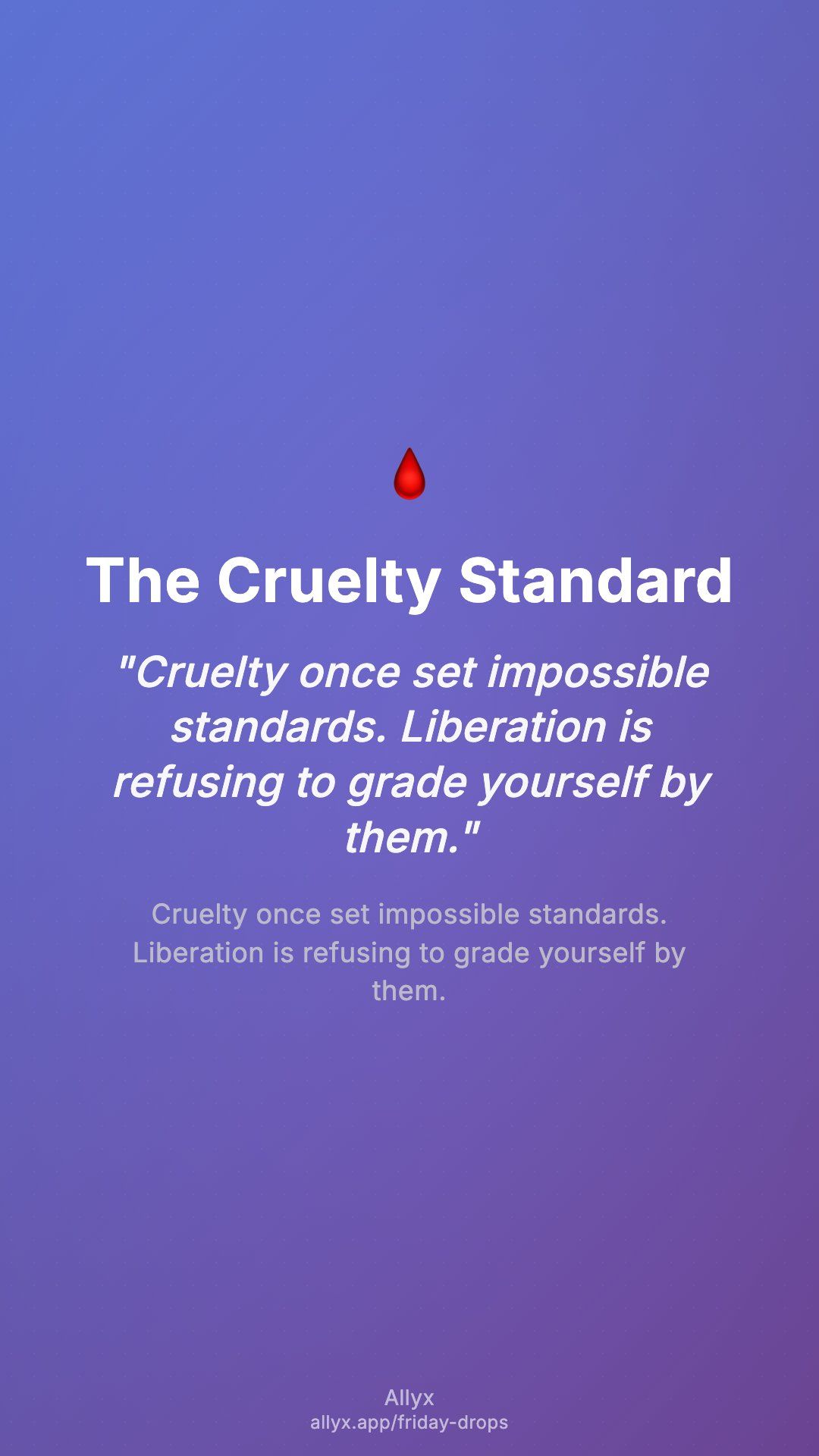 Shareable story card for The Cruelty Standard