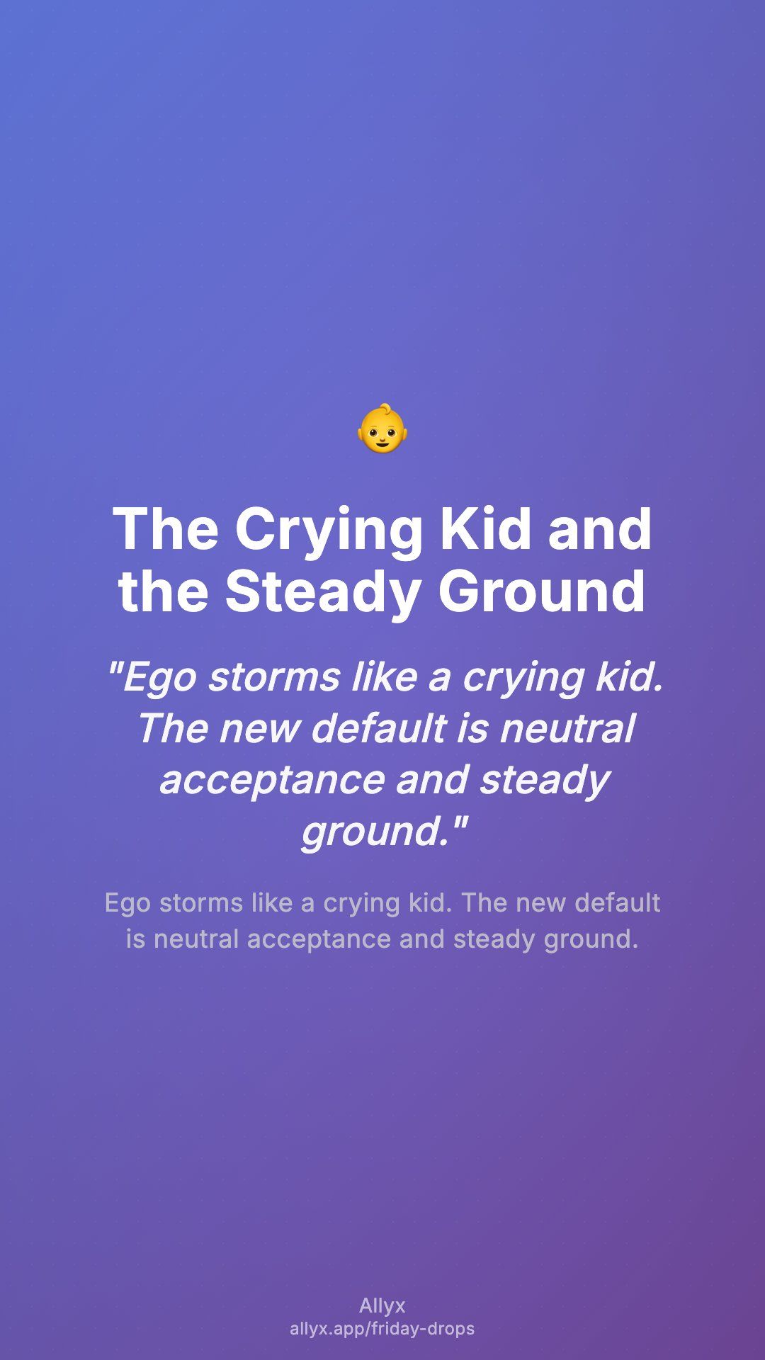 Shareable story card for The Crying Kid and the Steady Ground