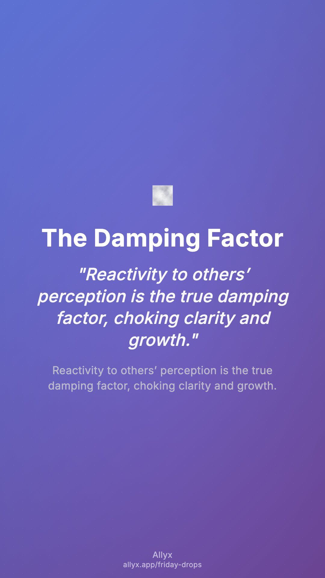 Shareable story card for The Damping Factor