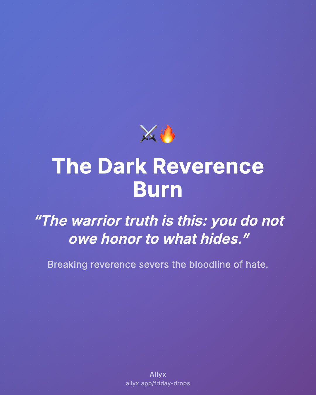 Shareable quote card for The Dark Reverence Burn