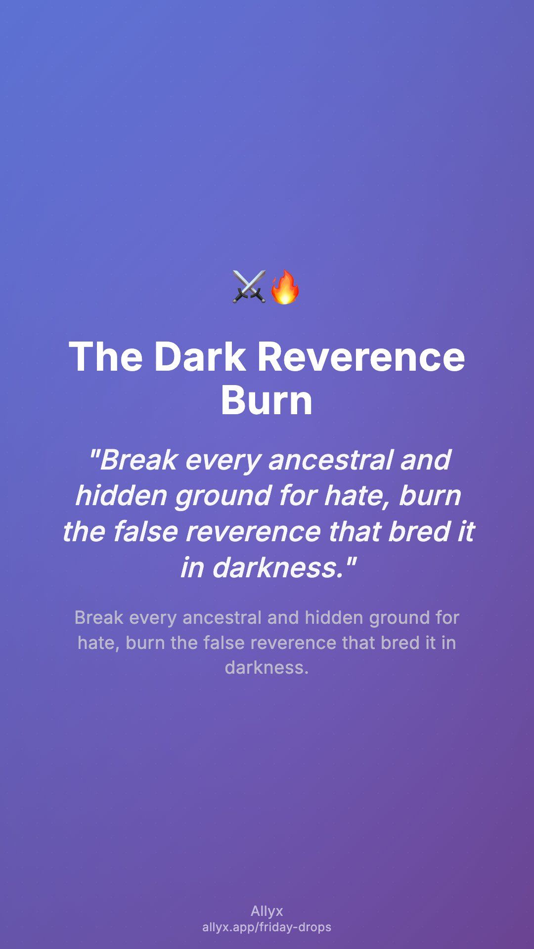 Shareable story card for The Dark Reverence Burn