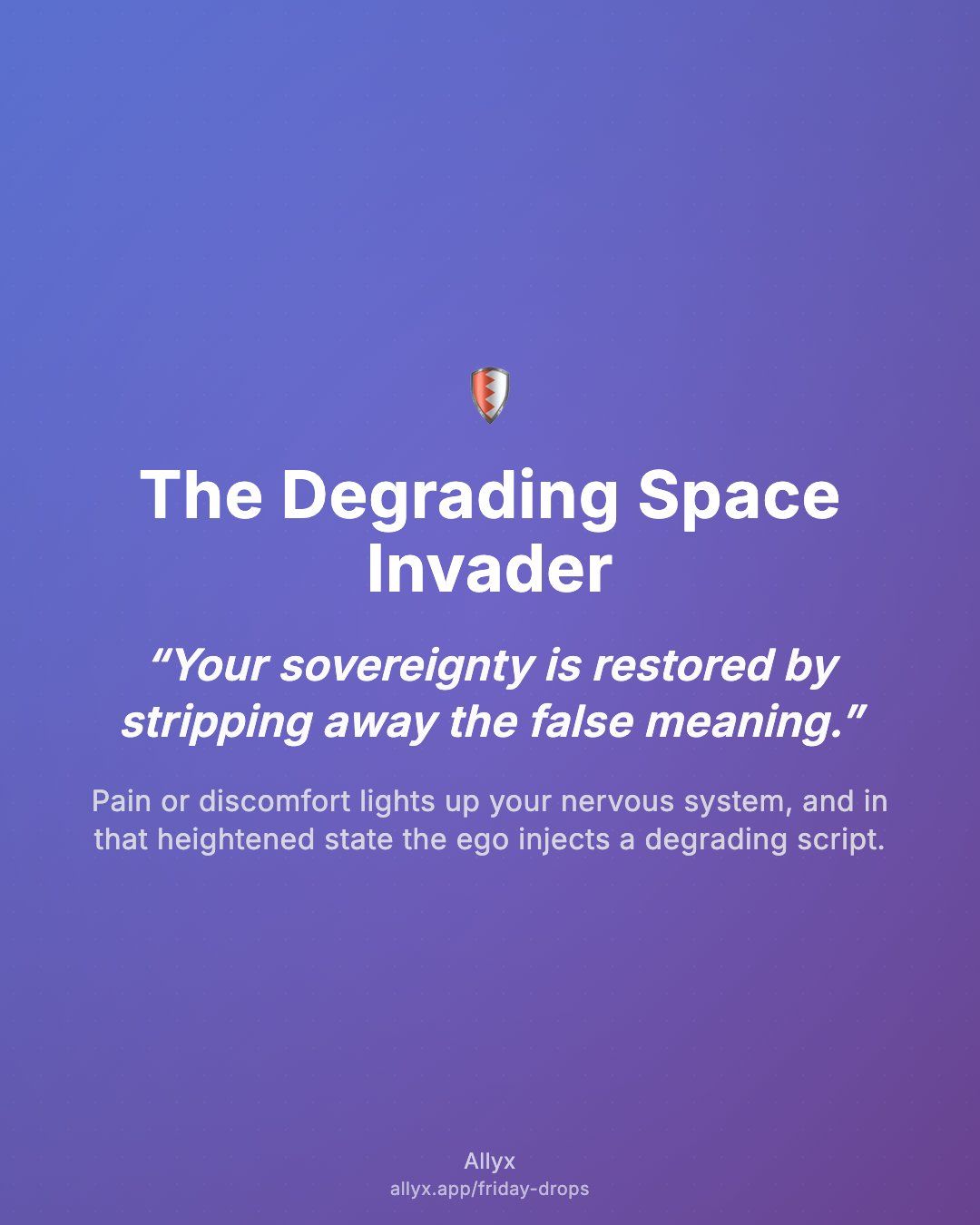 Shareable quote card for The Degrading Space Invader