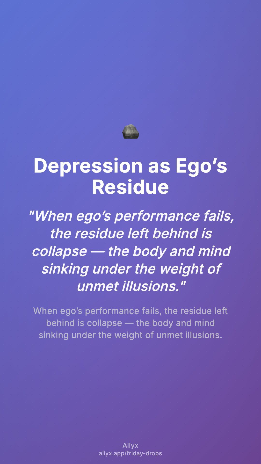 Shareable story card for Depression as Ego’s Residue