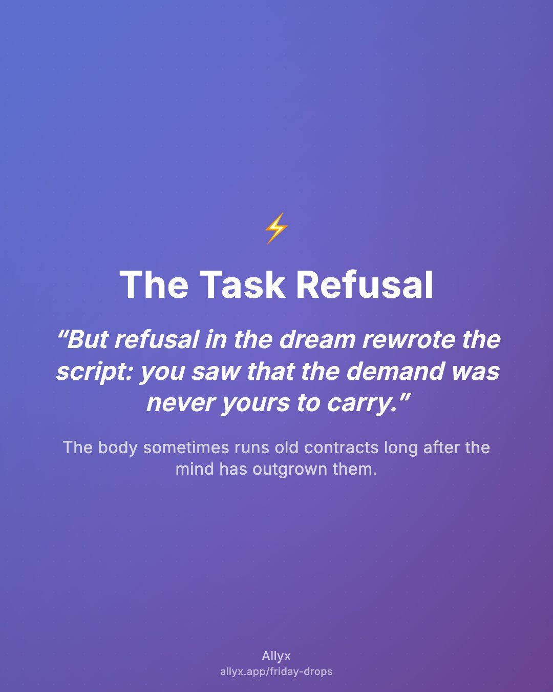 Shareable quote card for The Task Refusal