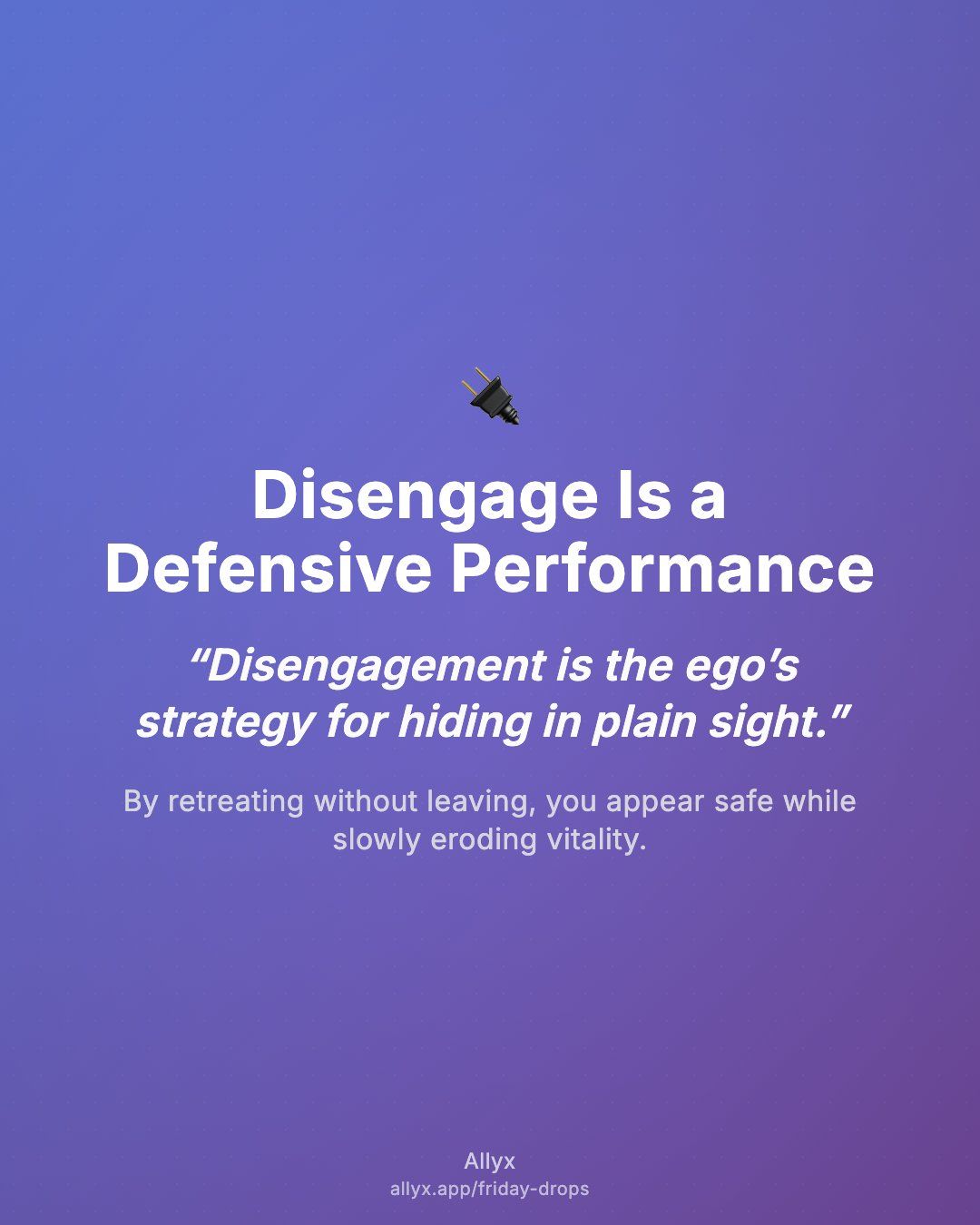 Shareable quote card for Disengage Is a Defensive Performance