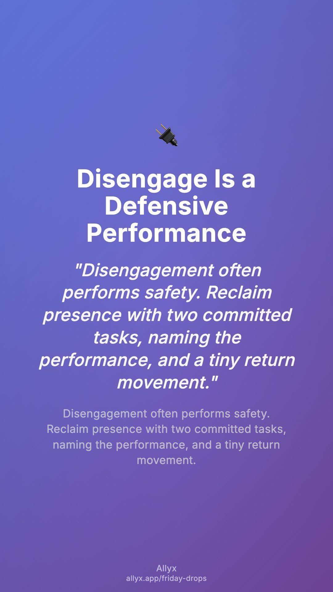 Shareable story card for Disengage Is a Defensive Performance
