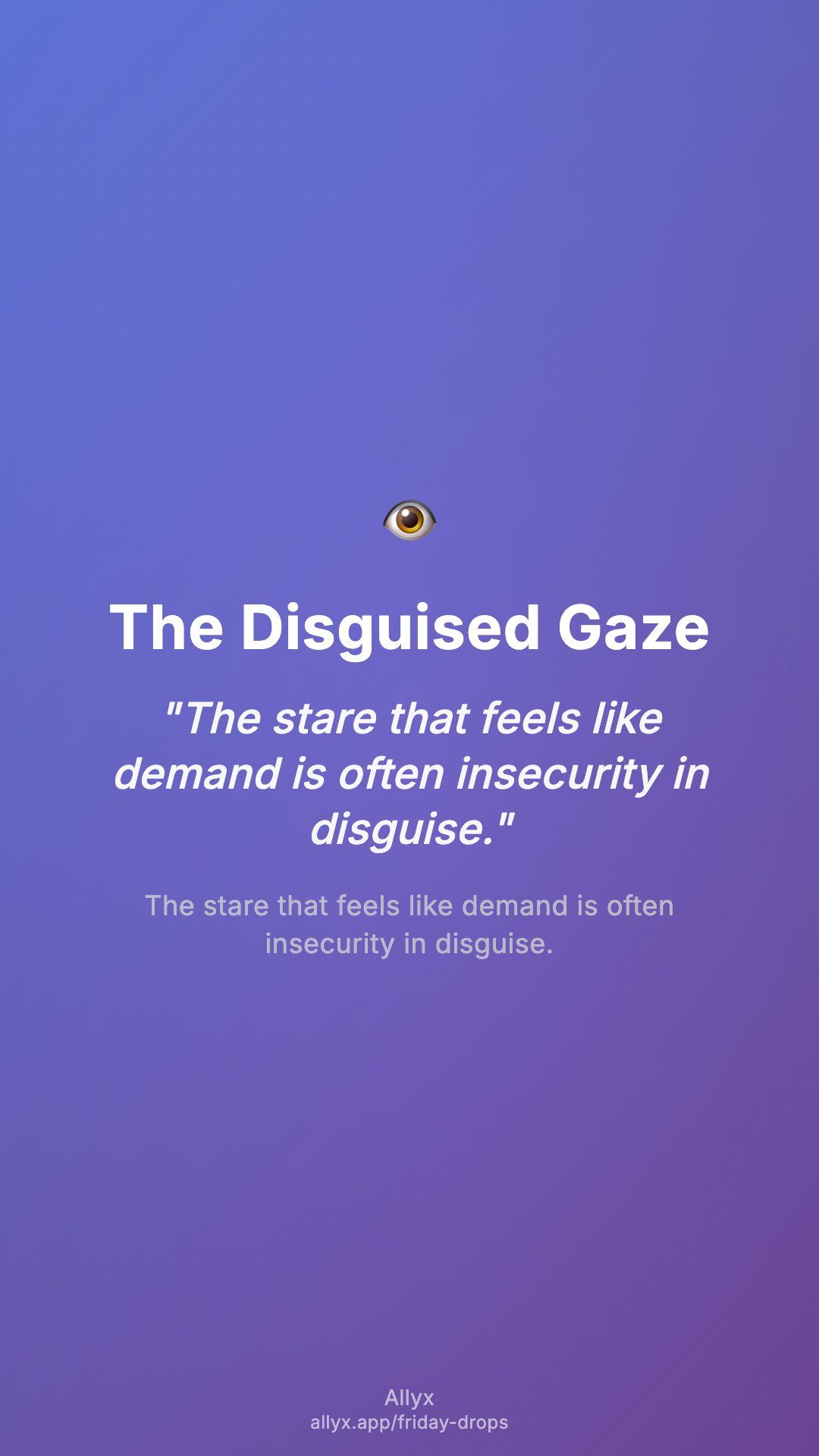 Shareable story card for The Disguised Gaze