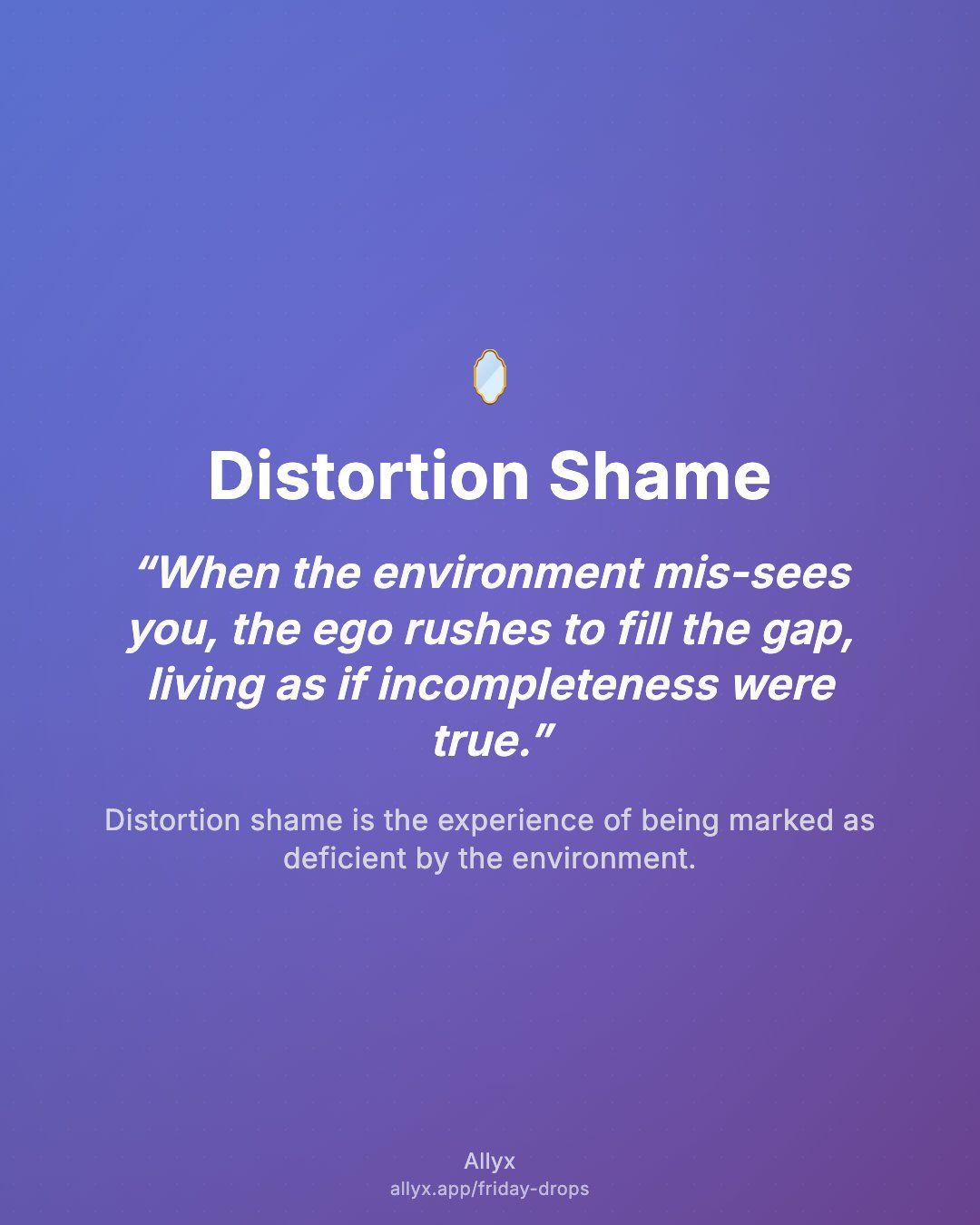 Shareable quote card for Distortion Shame