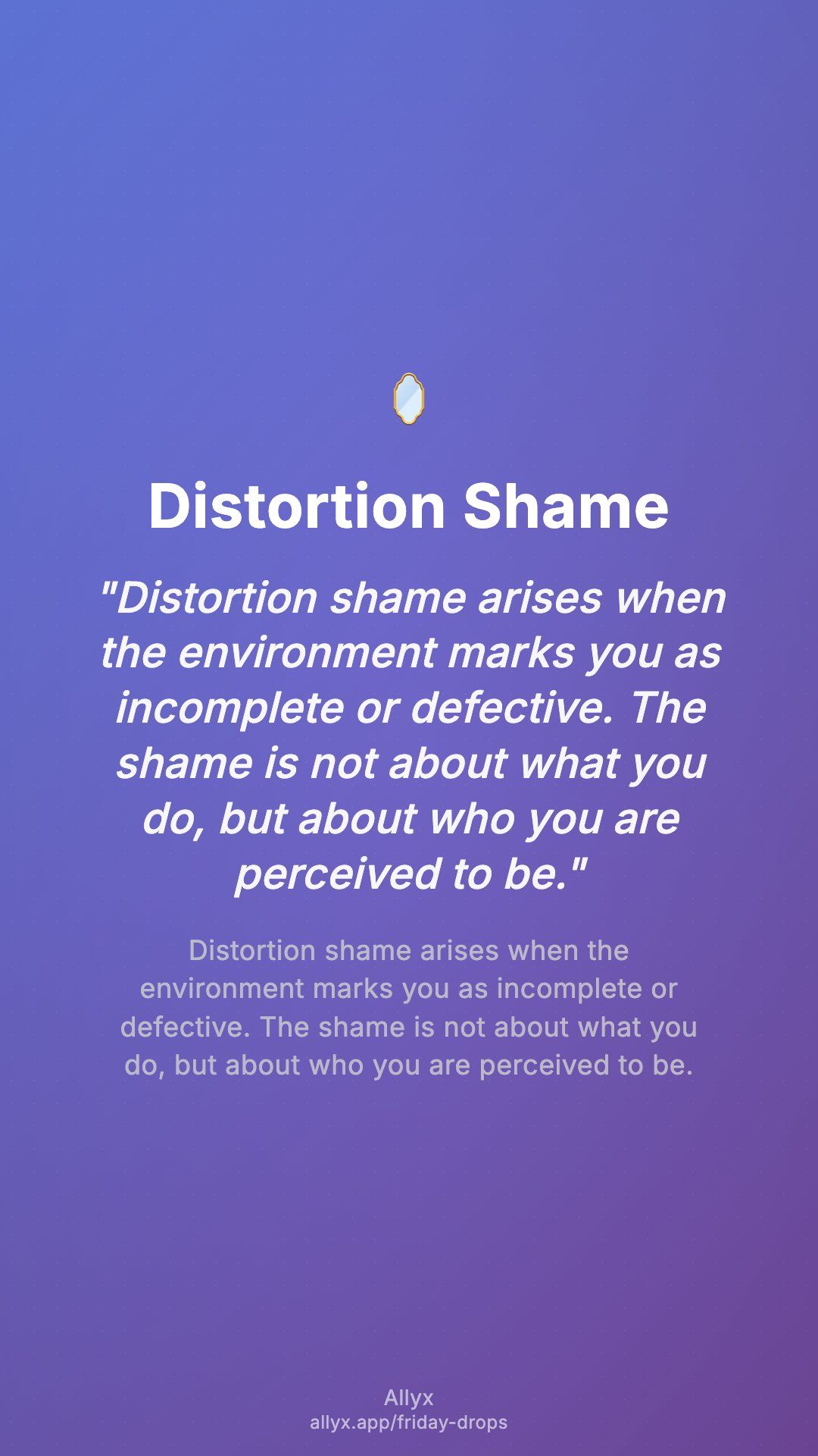 Shareable story card for Distortion Shame