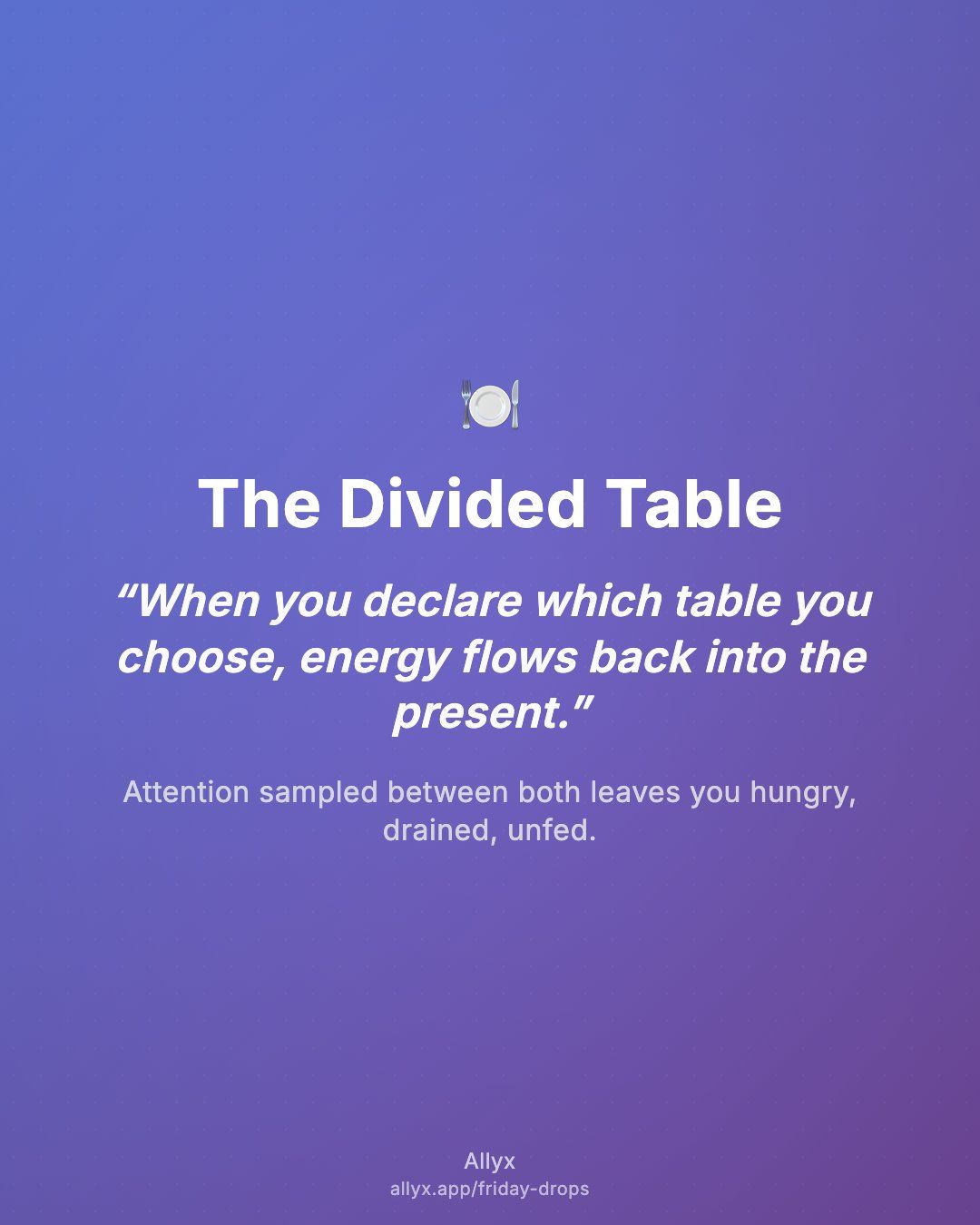 Shareable quote card for The Divided Table