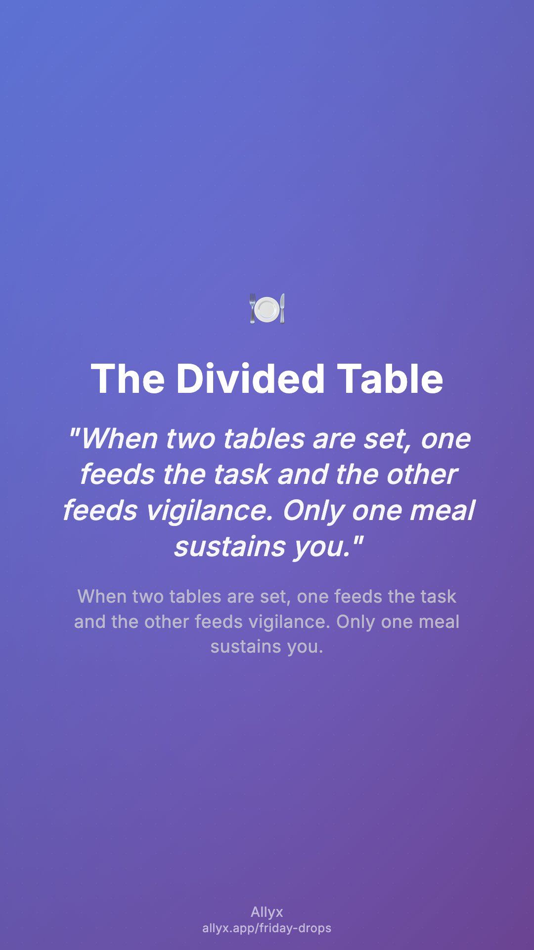 Shareable story card for The Divided Table