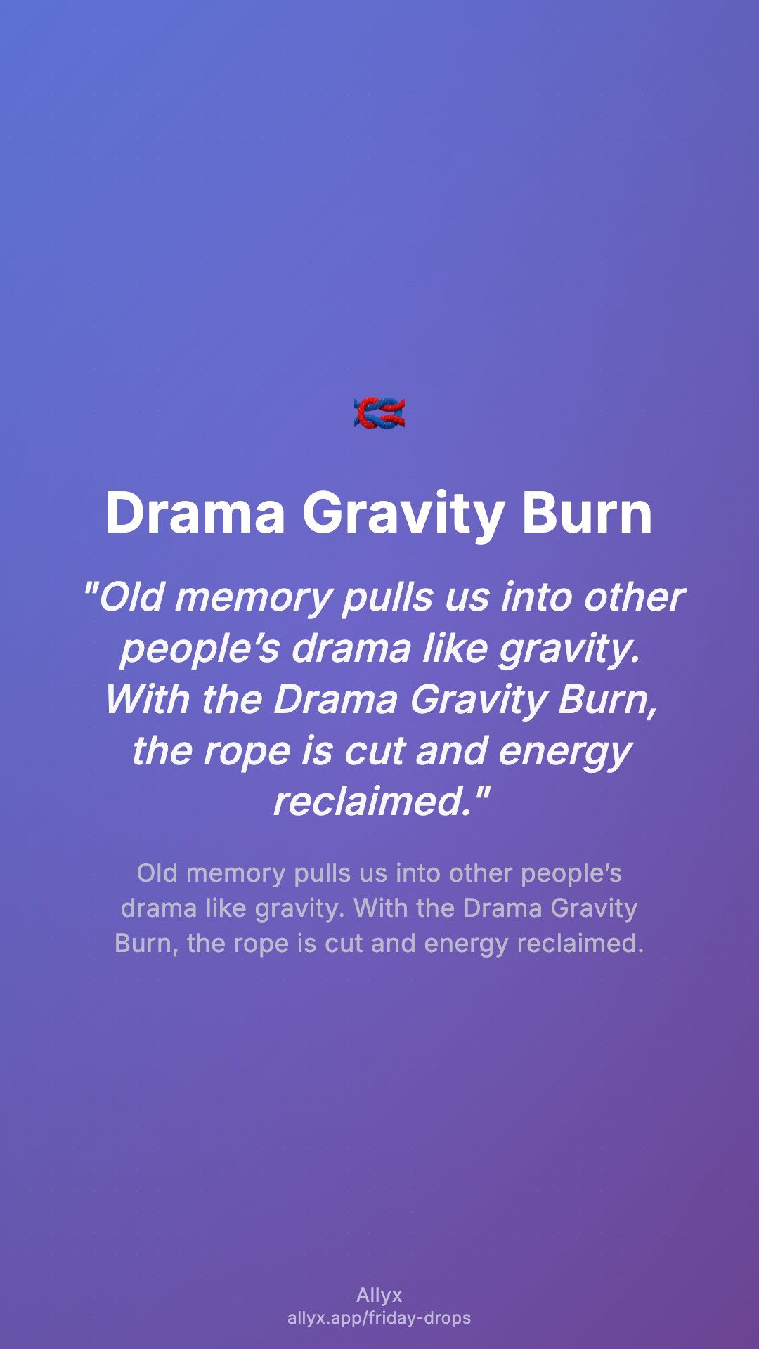 Shareable story card for Drama Gravity Burn