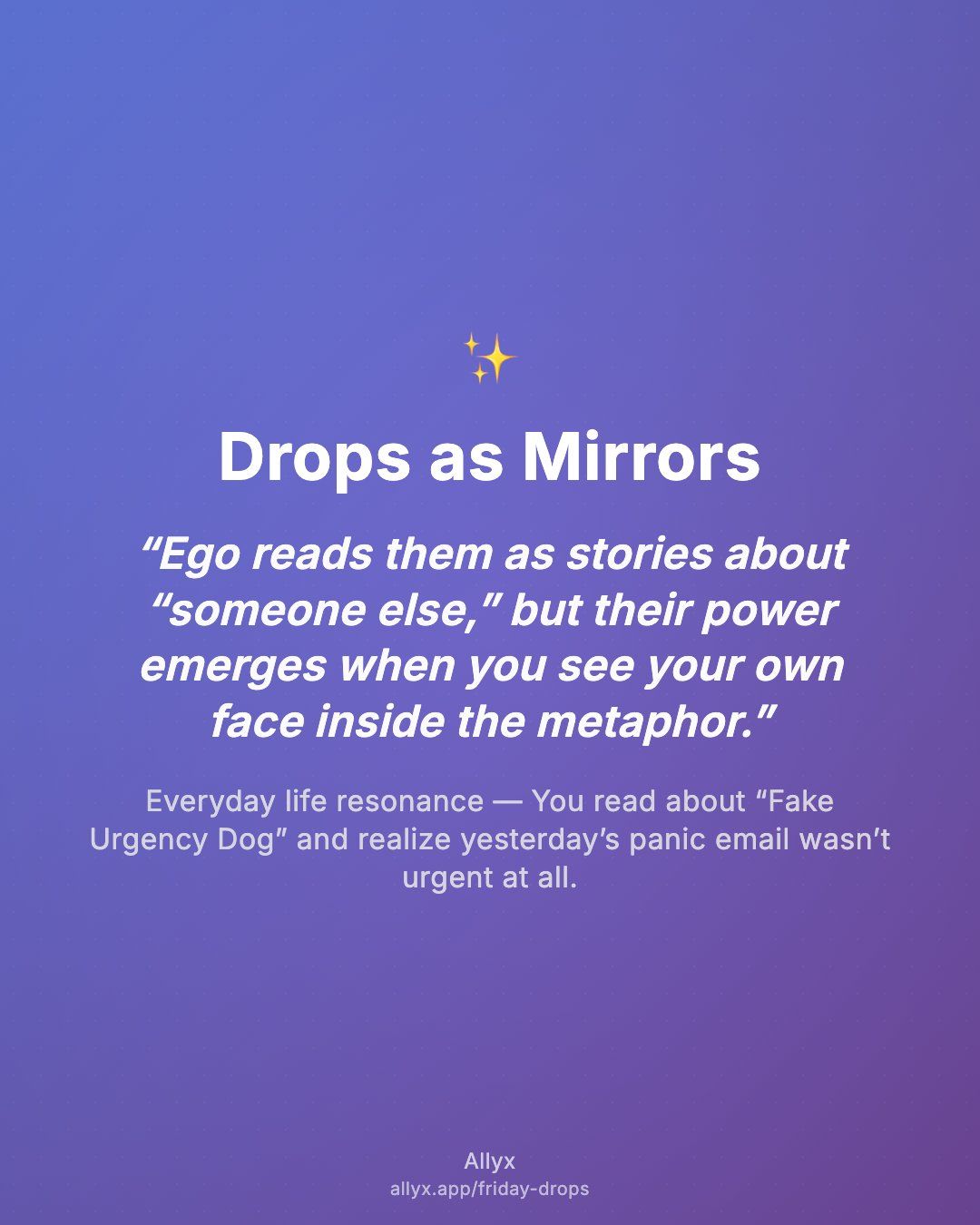 Shareable quote card for Drops as Mirrors
