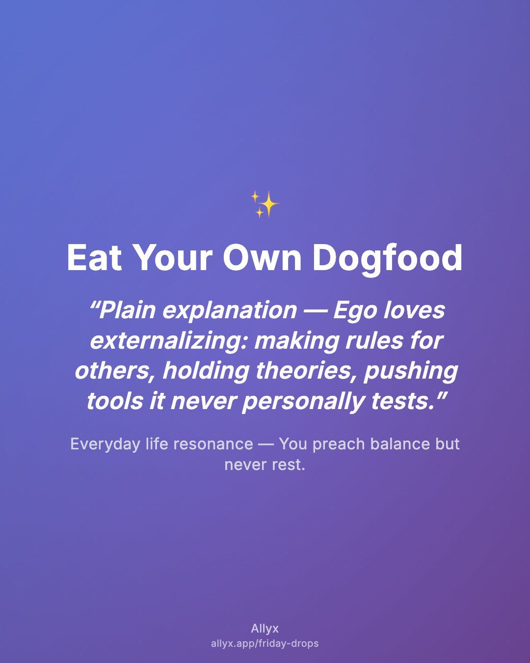 Shareable quote card for Eat Your Own Dogfood