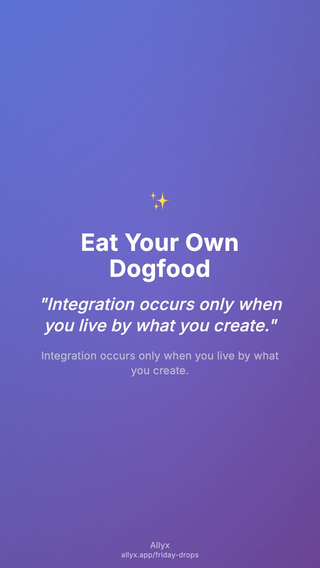 Shareable story card for Eat Your Own Dogfood