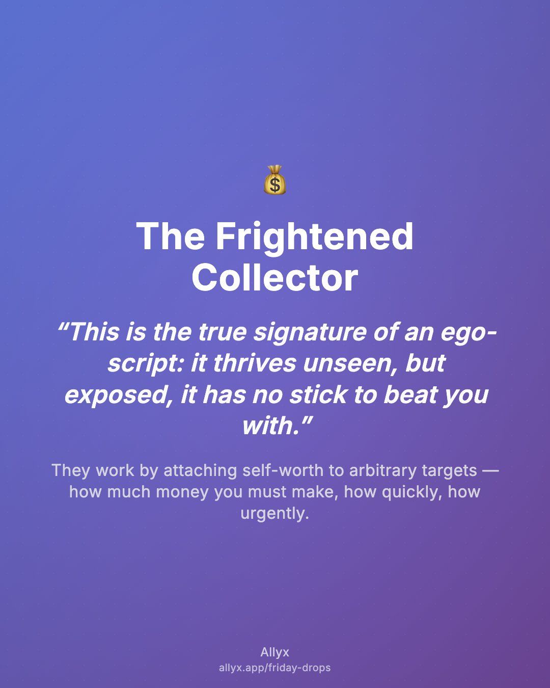Shareable quote card for The Frightened Collector