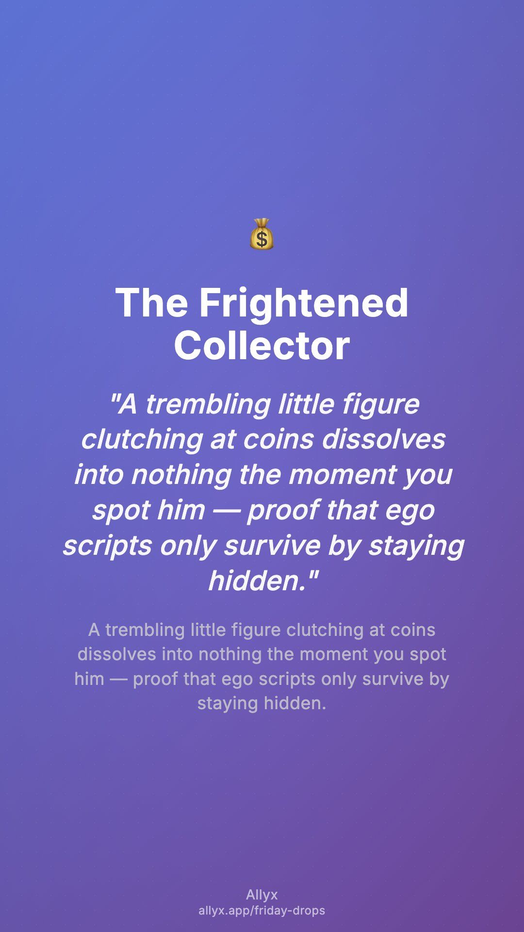 Shareable story card for The Frightened Collector