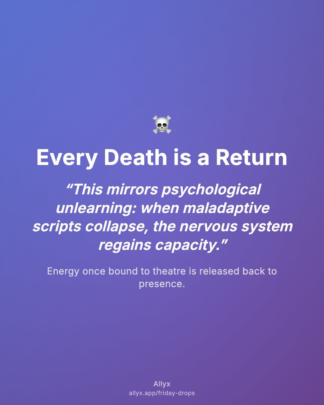 Shareable quote card for Every Death is a Return