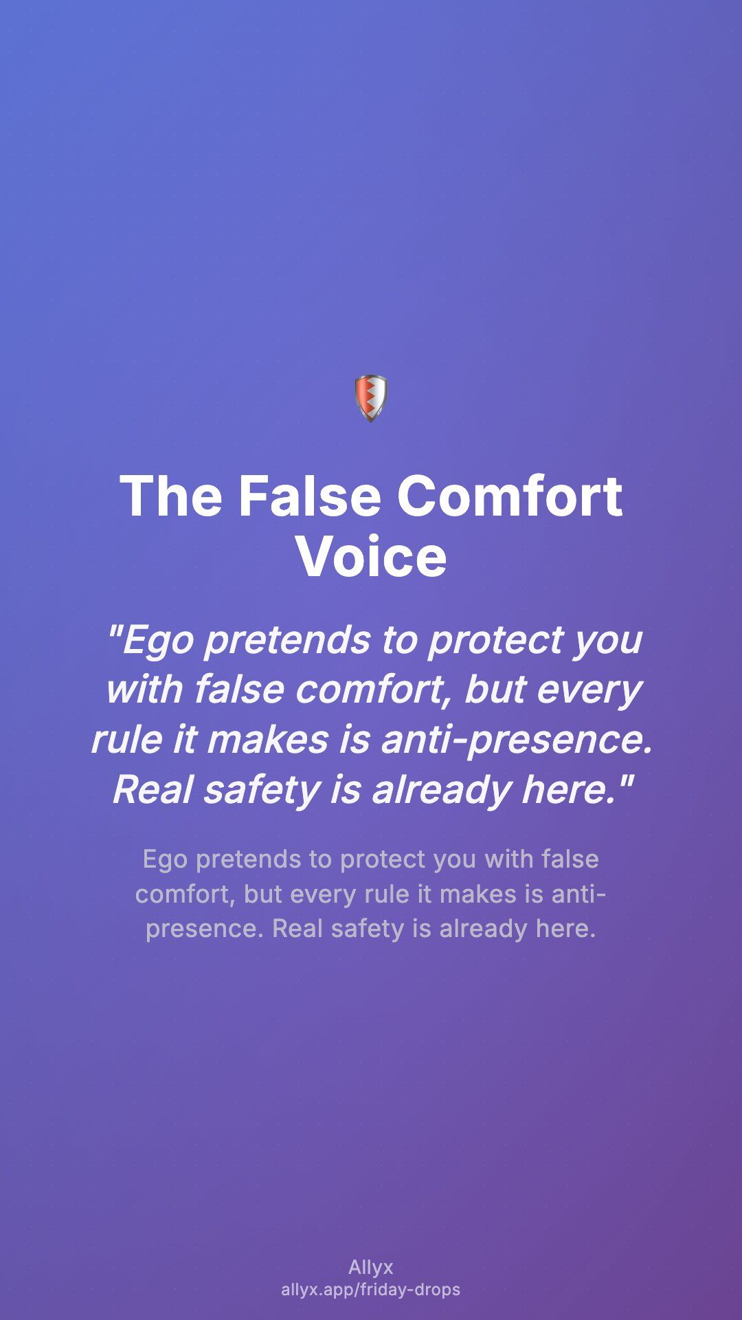 Shareable story card for The False Comfort Voice