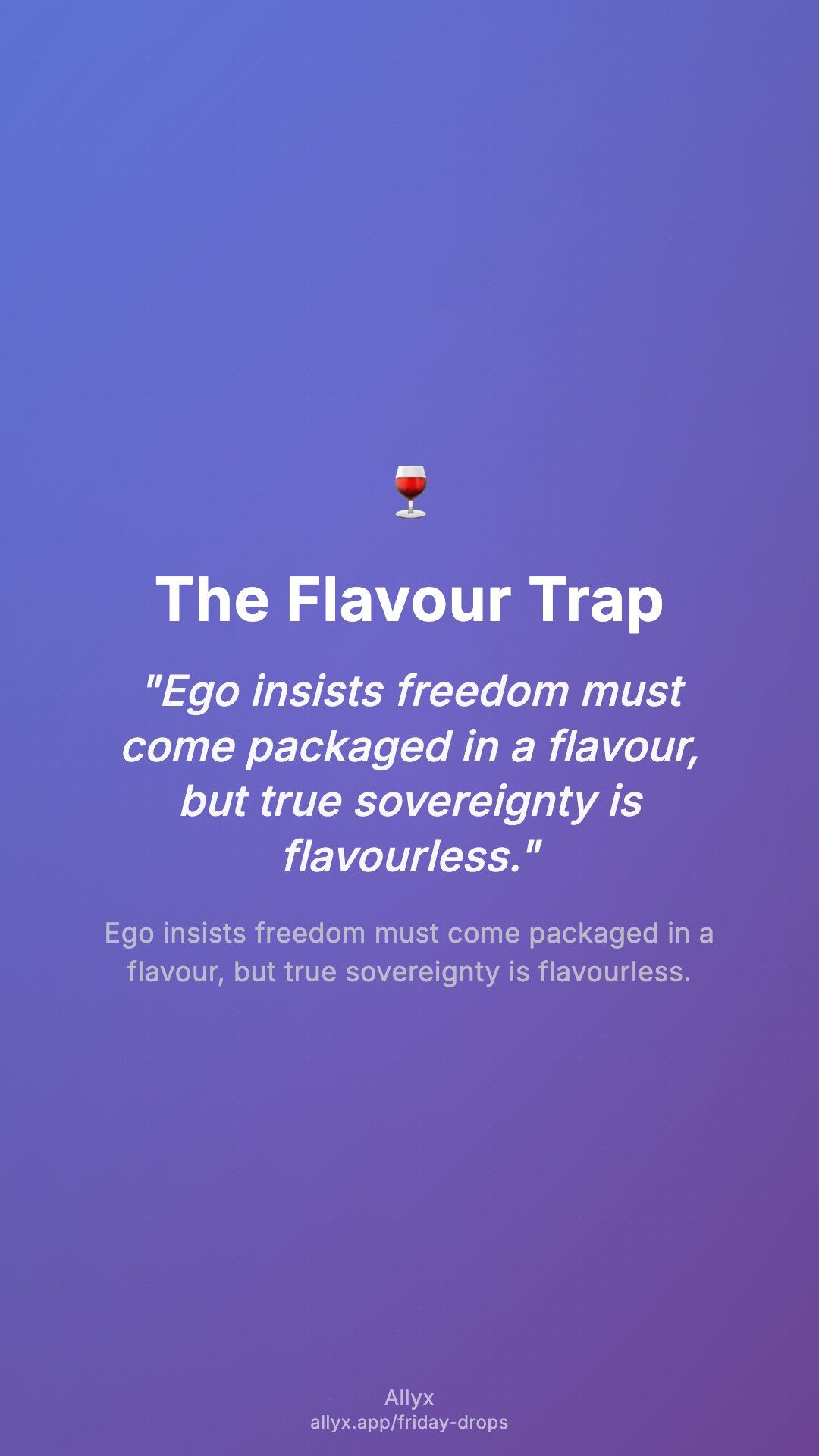 Shareable story card for The Flavour Trap