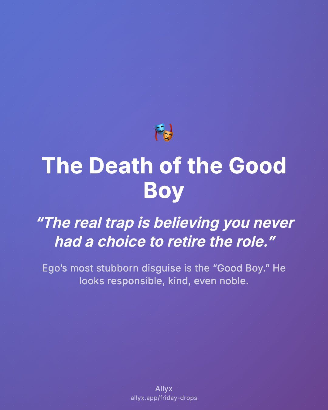 Shareable quote card for The Death of the Good Boy