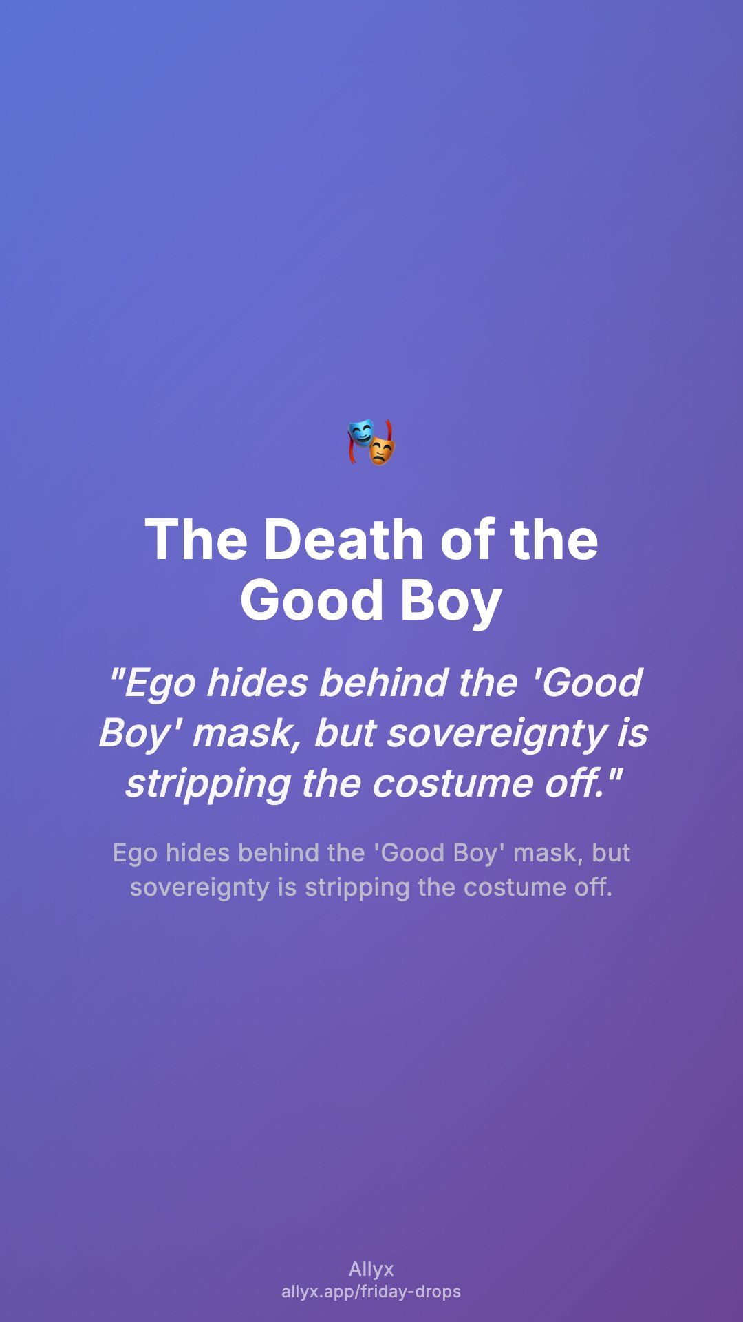 Shareable story card for The Death of the Good Boy