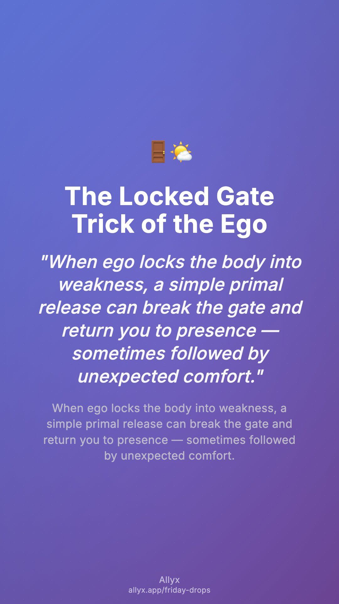 Shareable story card for The Locked Gate Trick of the Ego