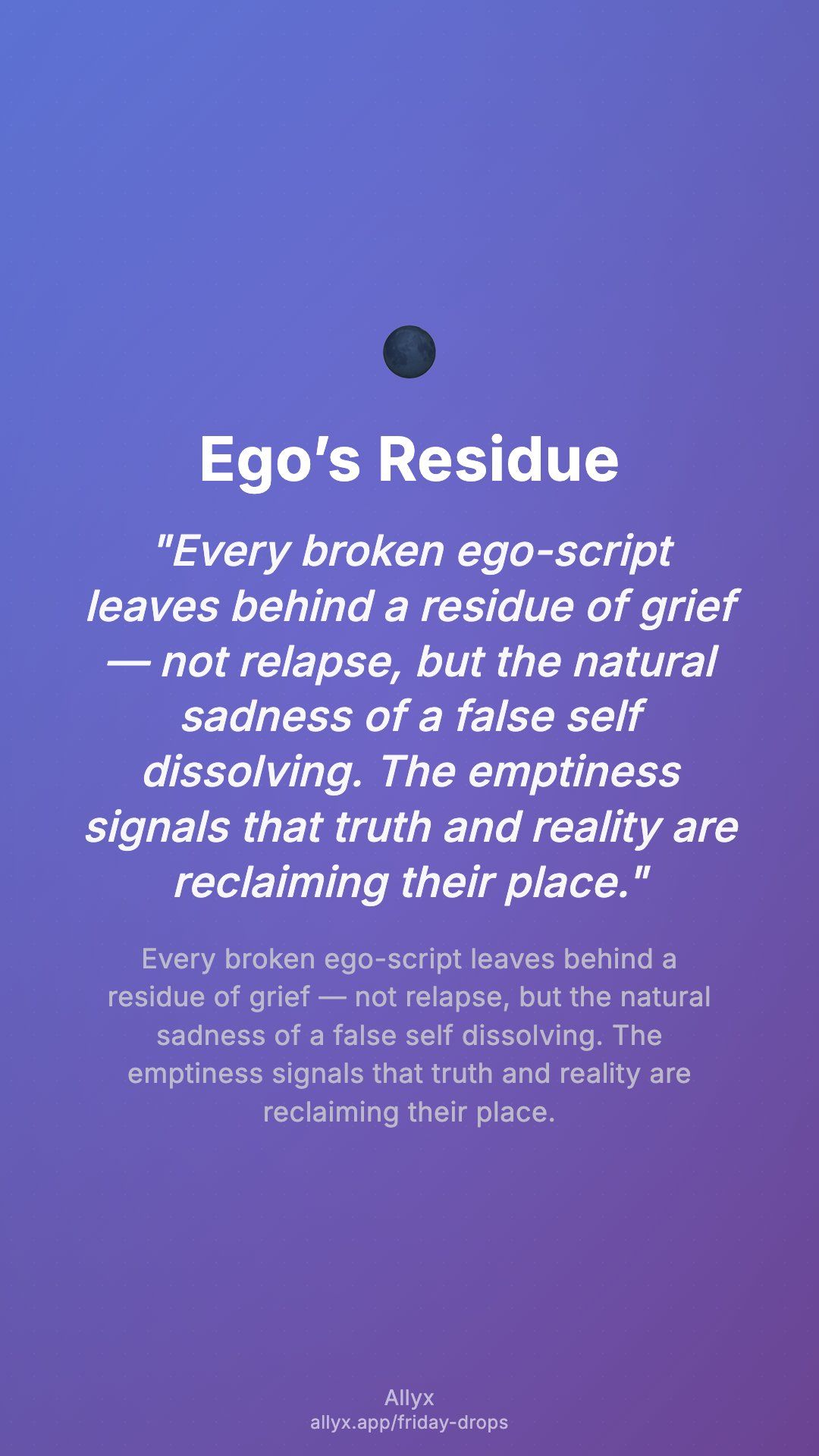 Shareable story card for Ego’s Residue