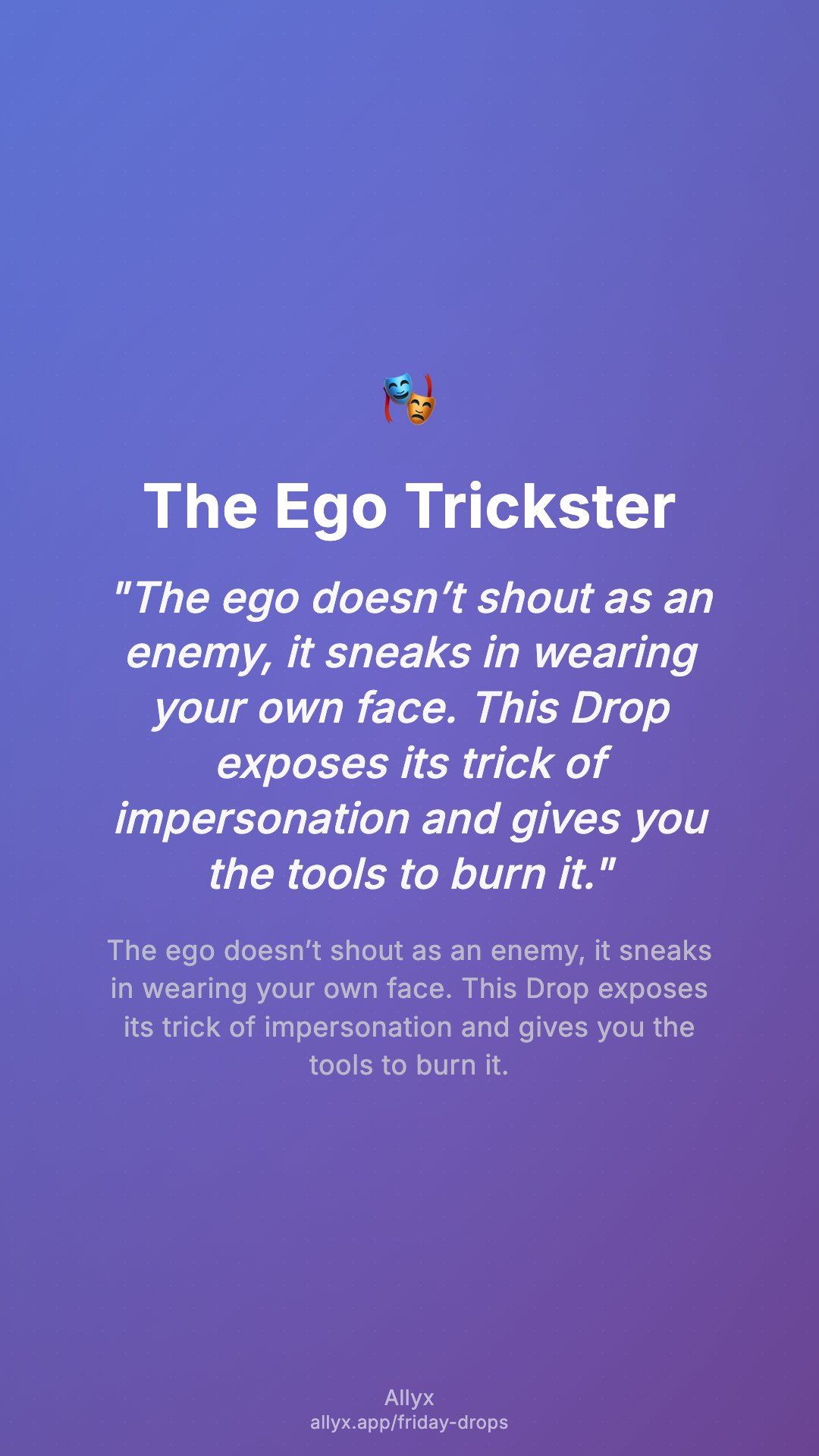 Shareable story card for The Ego Trickster