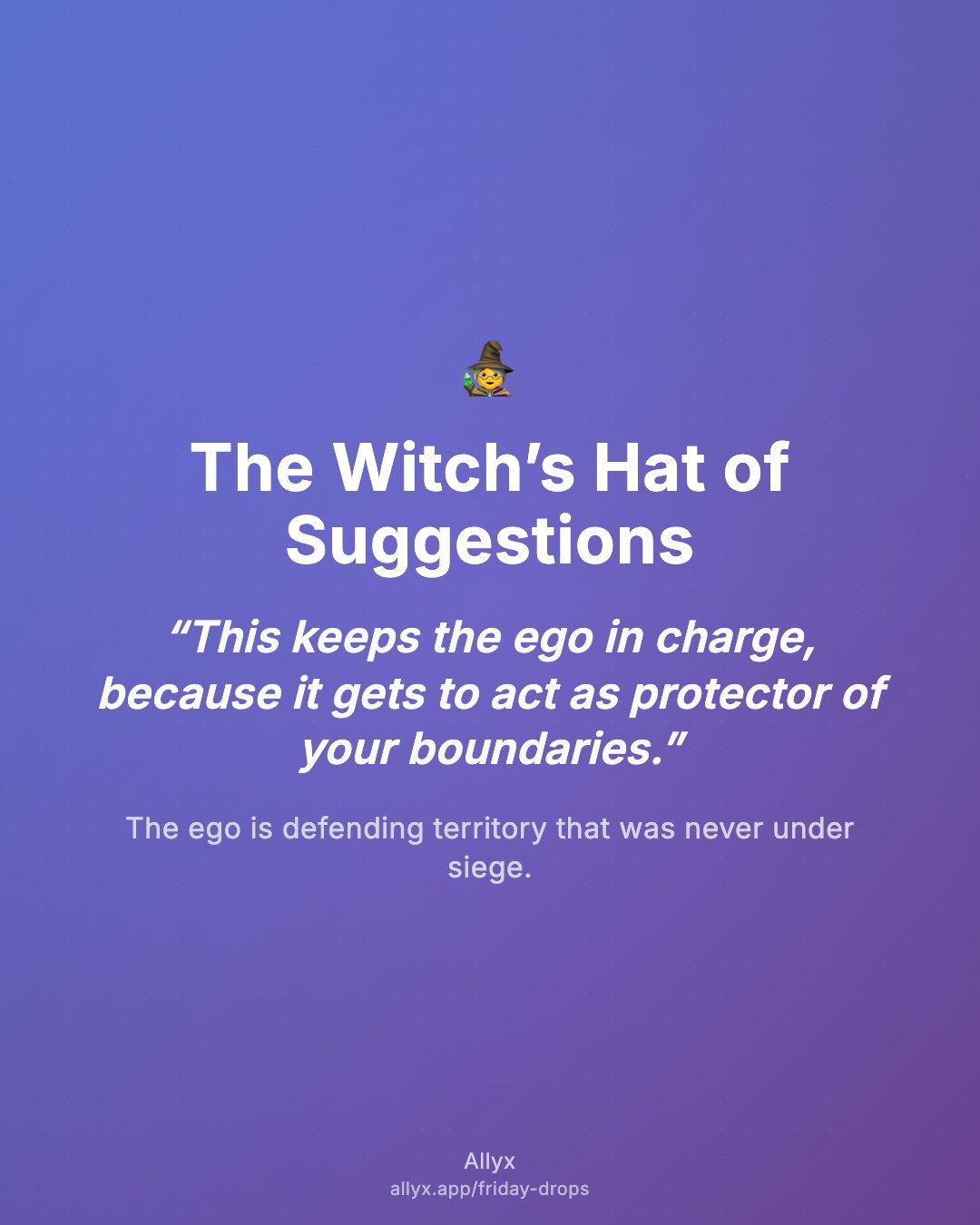 Shareable quote card for The Witch’s Hat of Suggestions