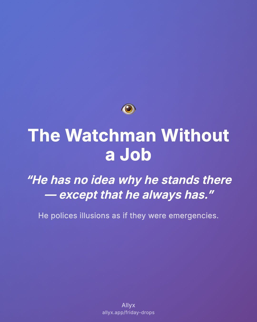 Shareable quote card for The Watchman Without a Job