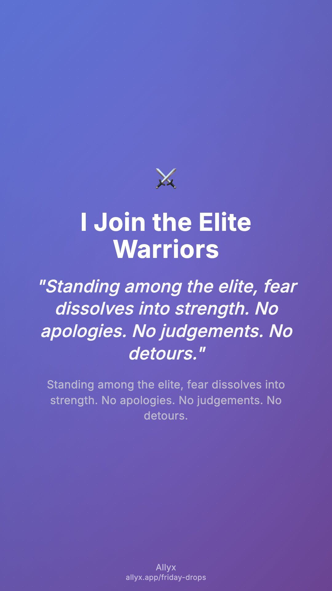 Shareable story card for I Join the Elite Warriors