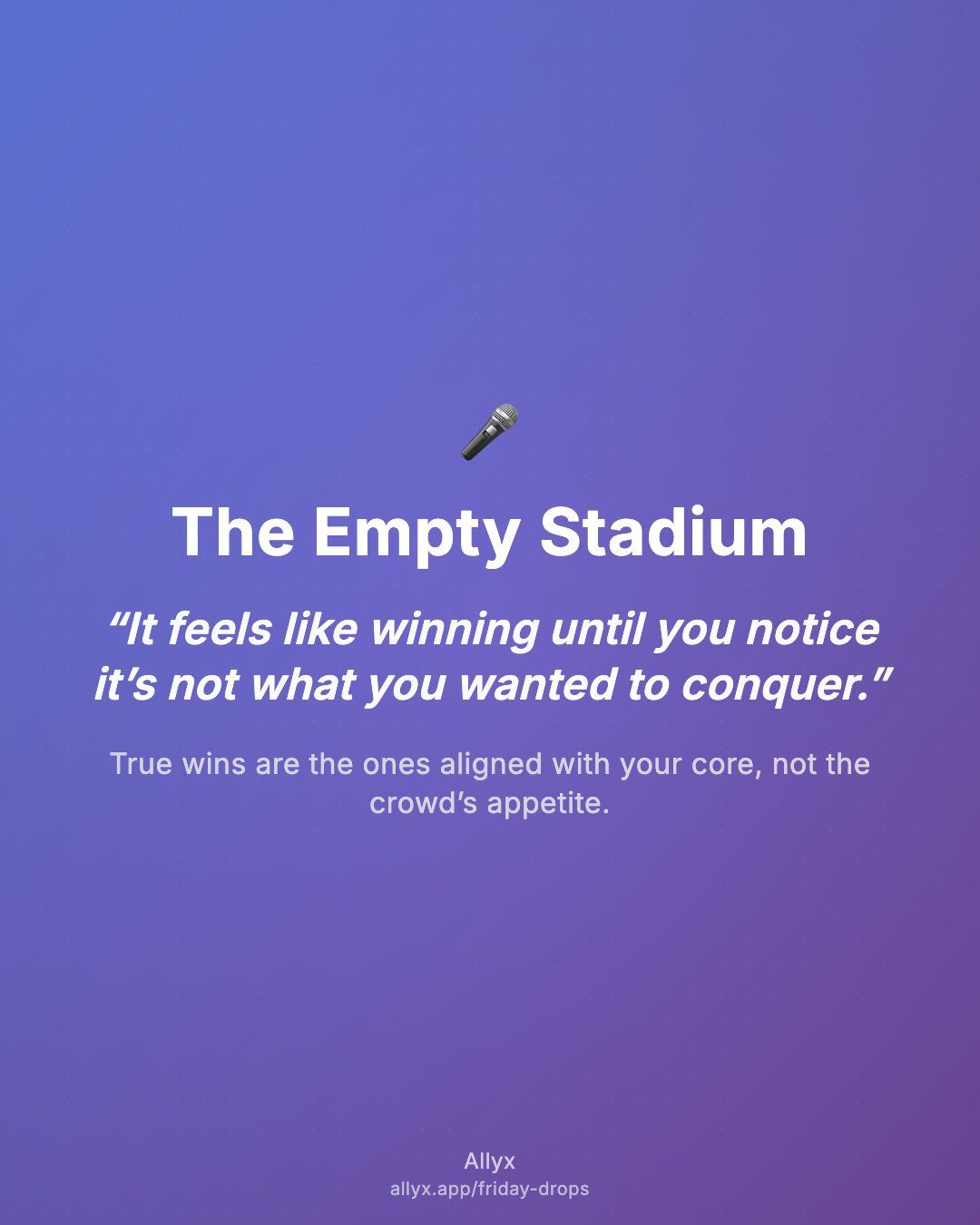Shareable quote card for The Empty Stadium