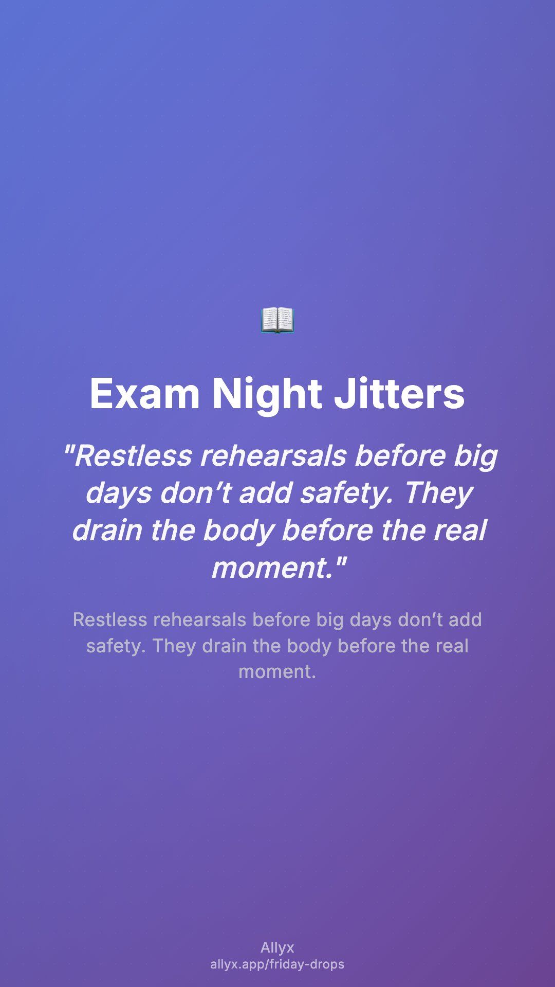 Shareable story card for Exam Night Jitters