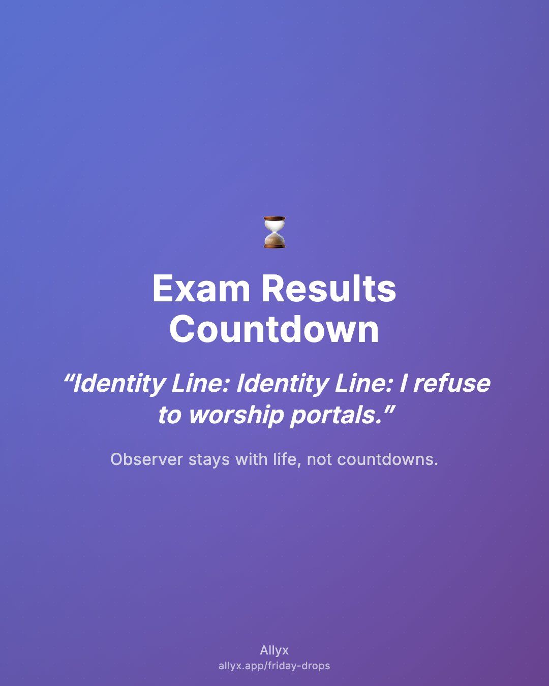 Shareable quote card for Exam Results Countdown