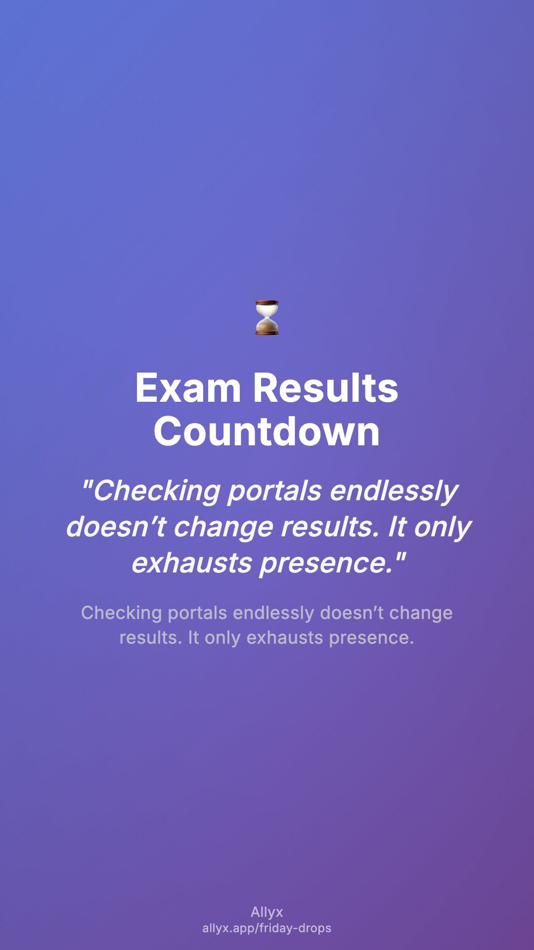 Shareable story card for Exam Results Countdown