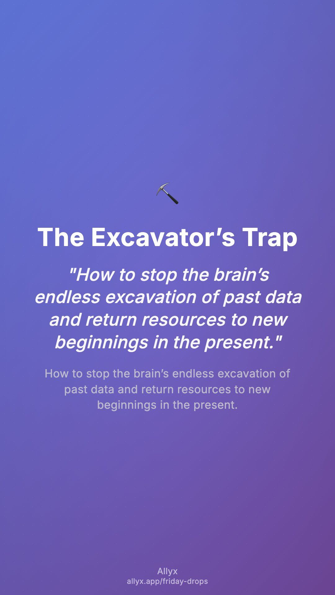 Shareable story card for The Excavator’s Trap