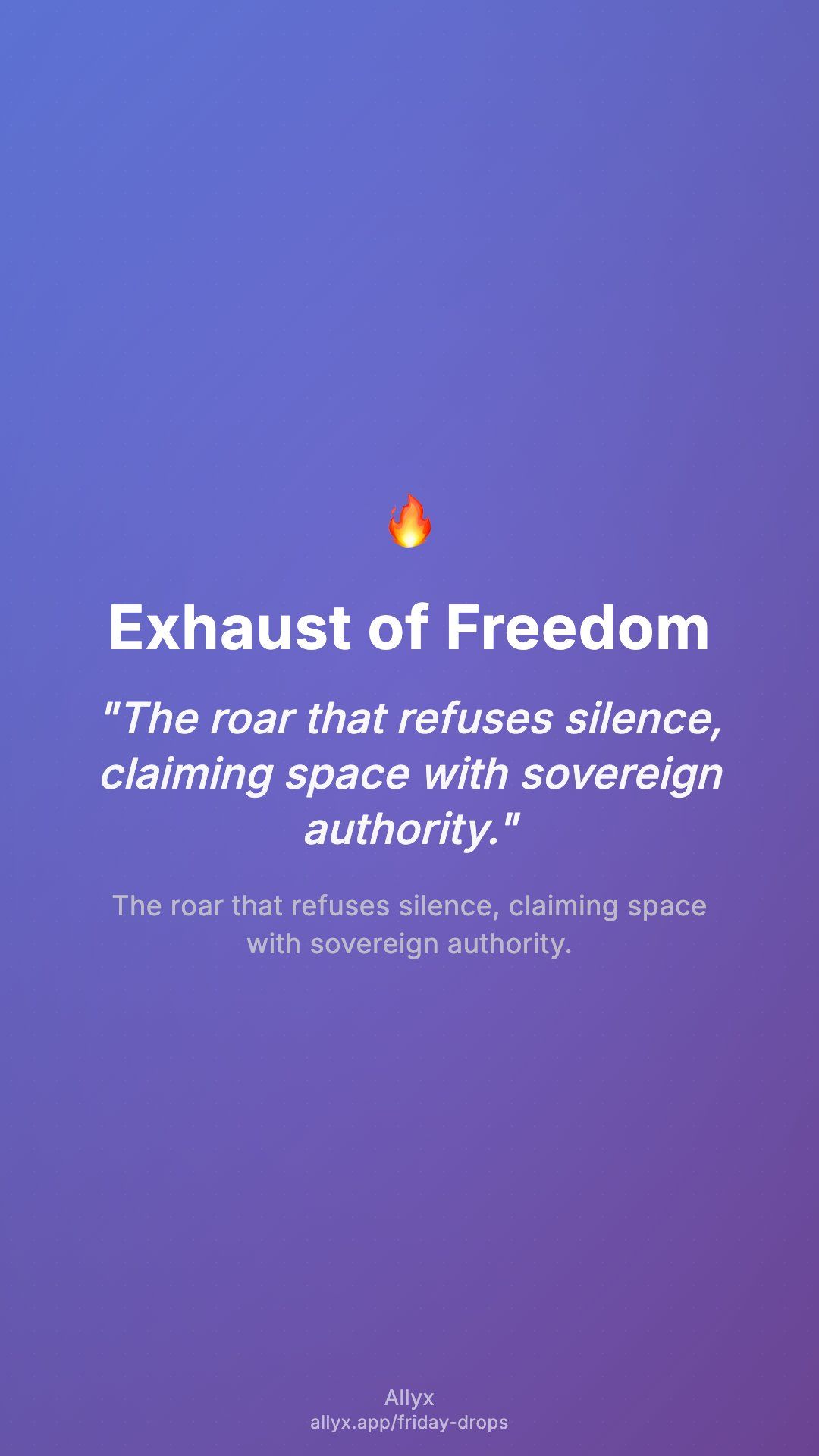 Shareable story card for Exhaust of Freedom
