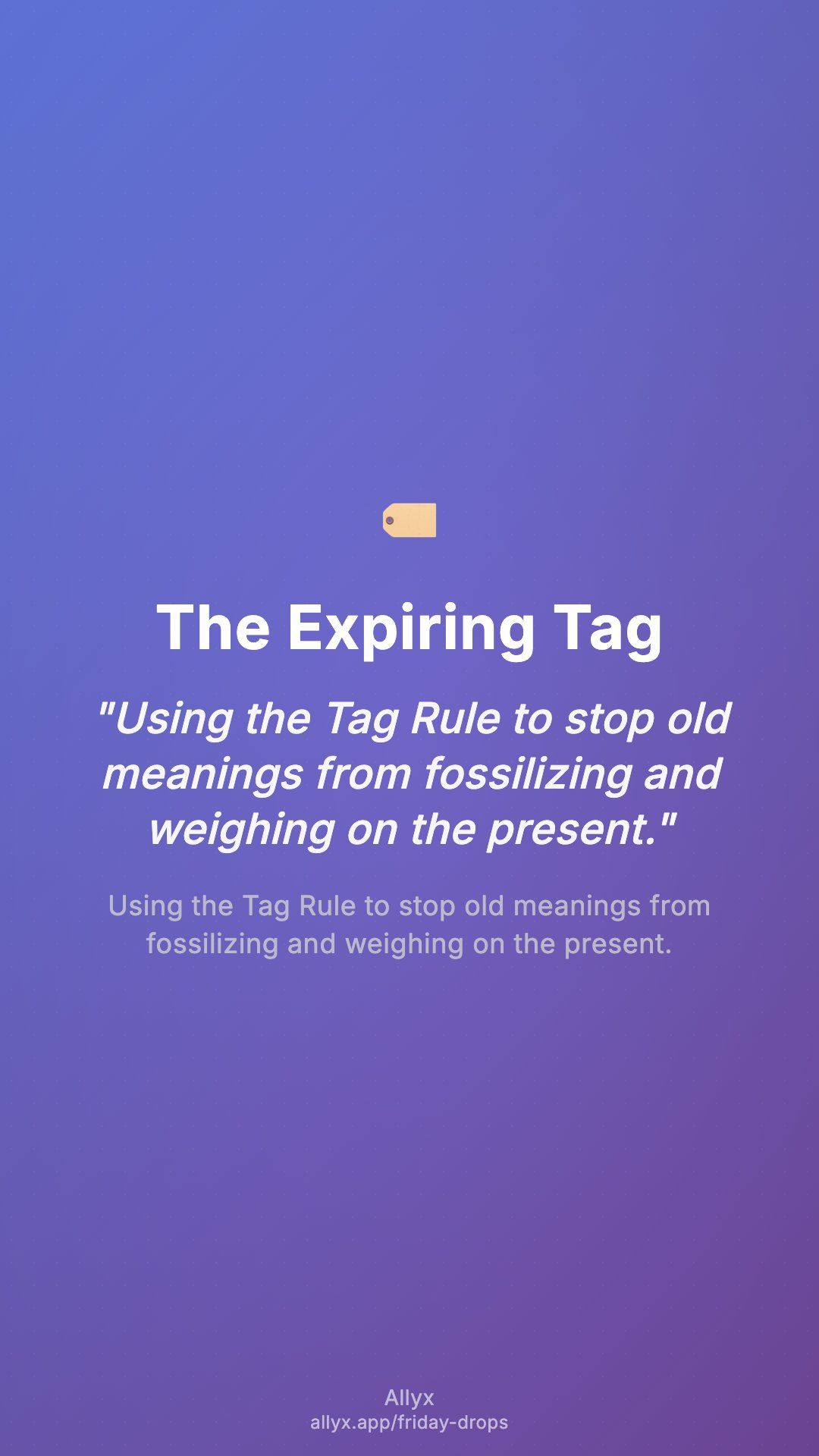 Shareable story card for The Expiring Tag