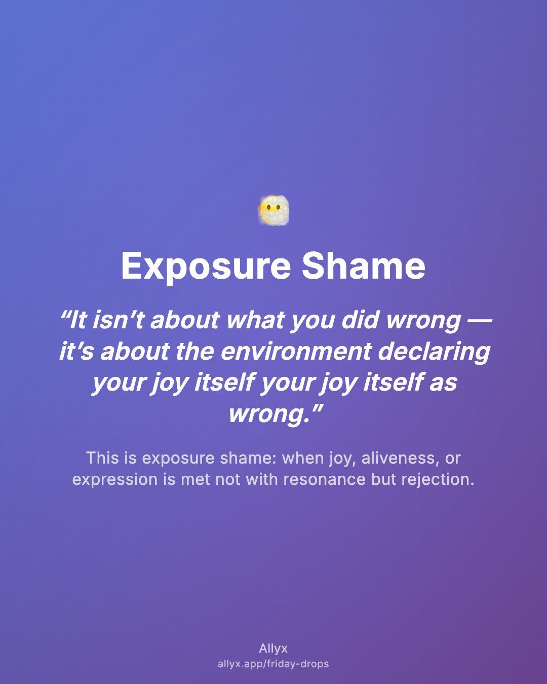 Shareable quote card for Exposure Shame