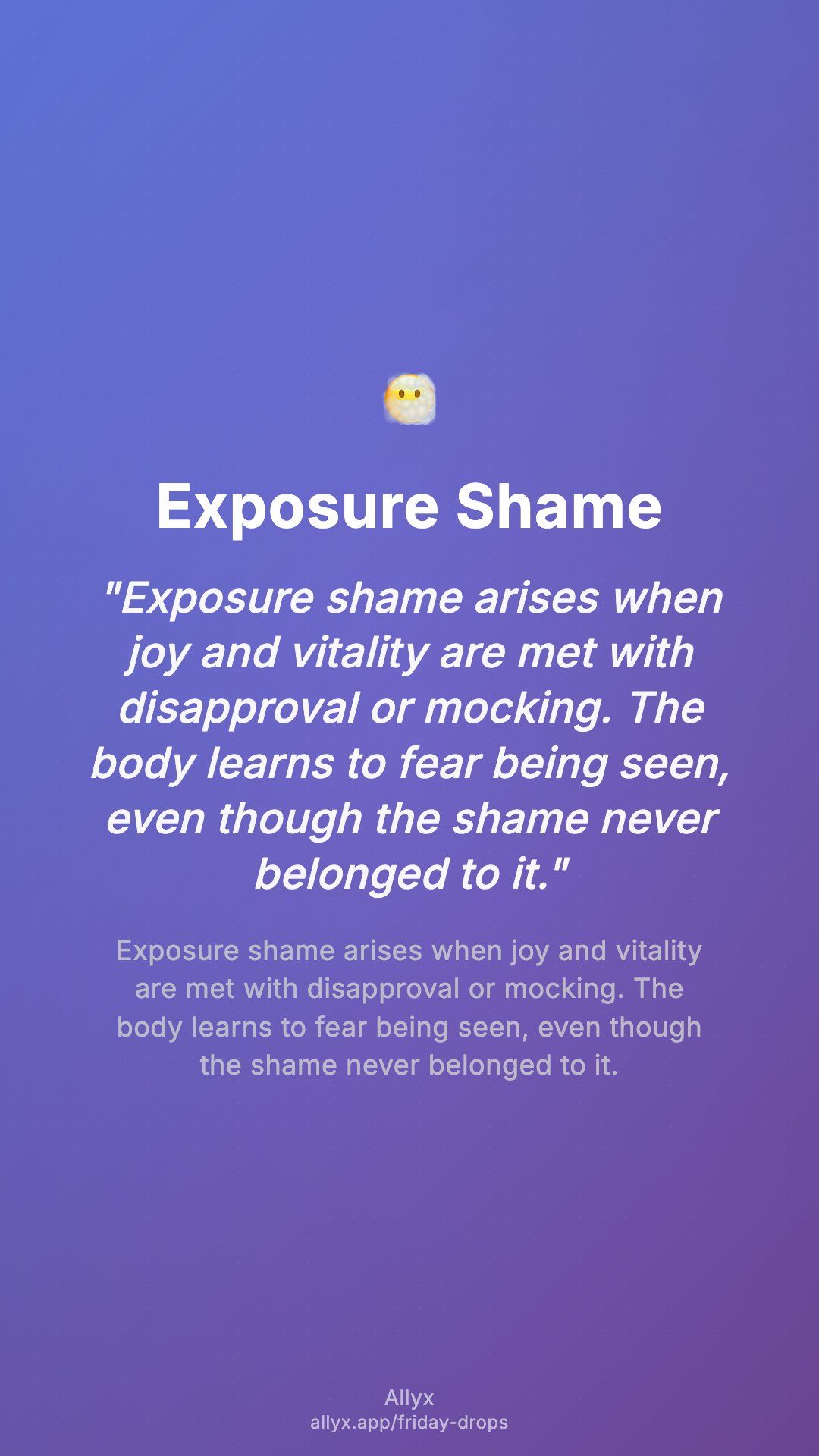Shareable story card for Exposure Shame