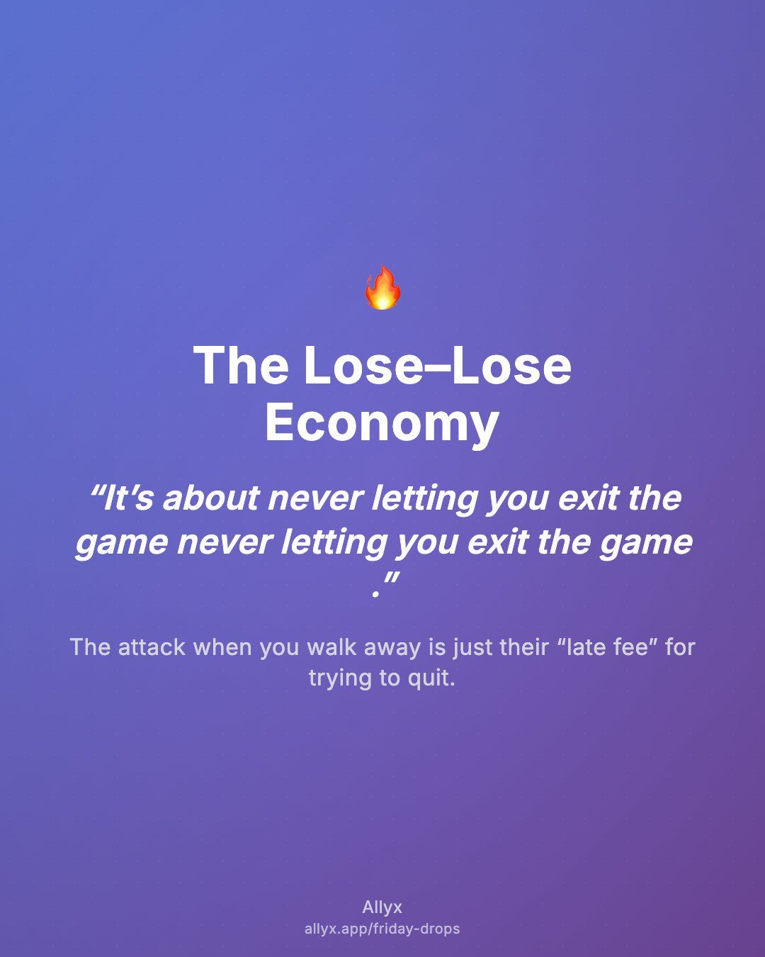 Shareable quote card for The Lose–Lose Economy