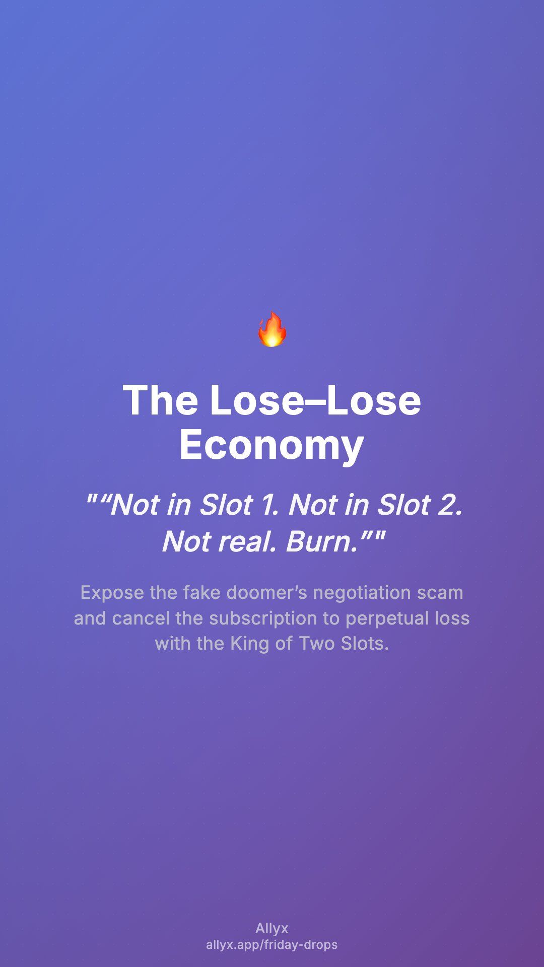 Shareable story card for The Lose–Lose Economy