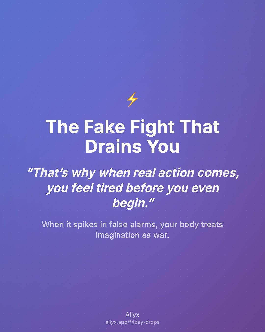 Shareable quote card for The Fake Fight That Drains You
