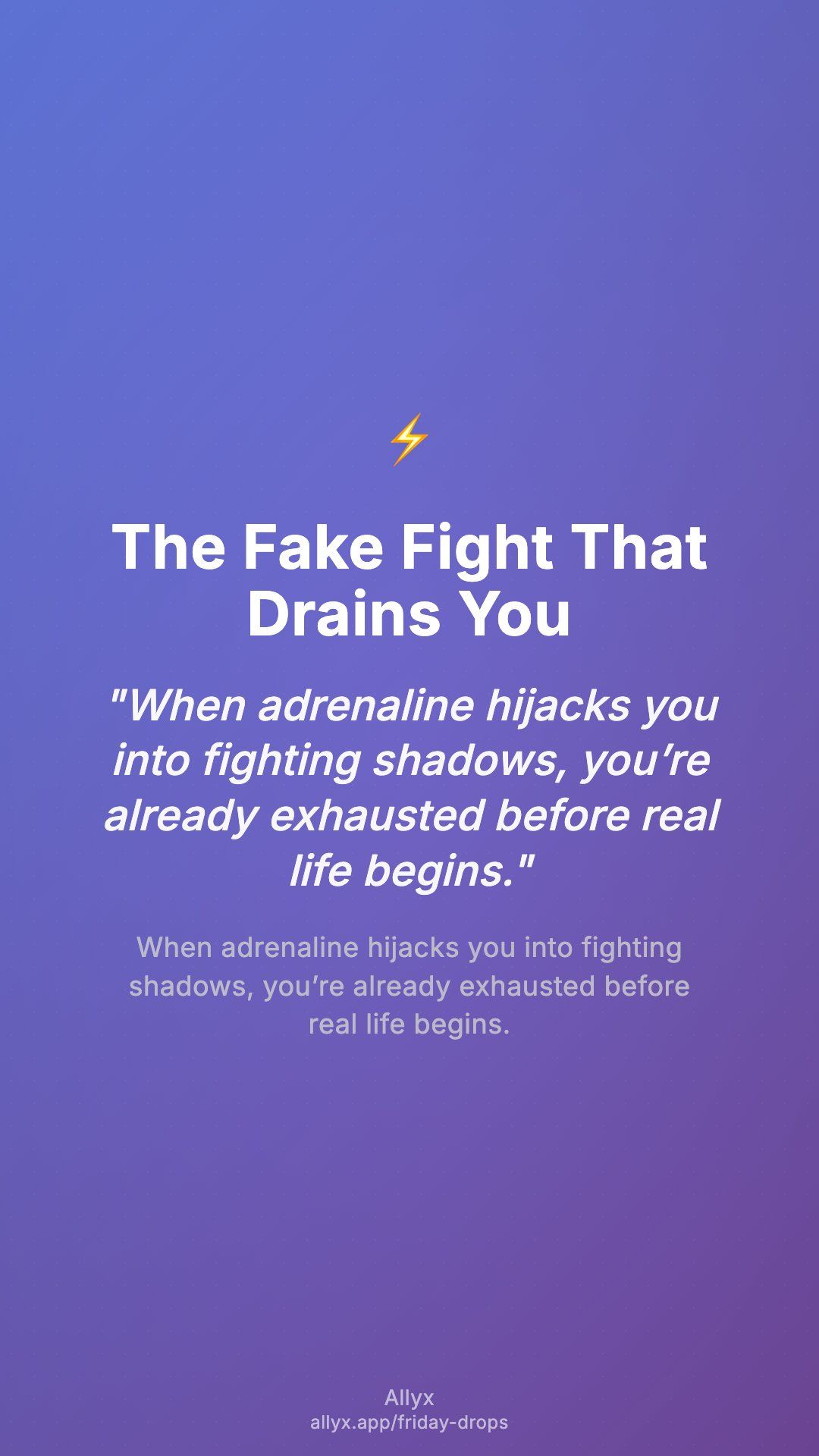 Shareable story card for The Fake Fight That Drains You