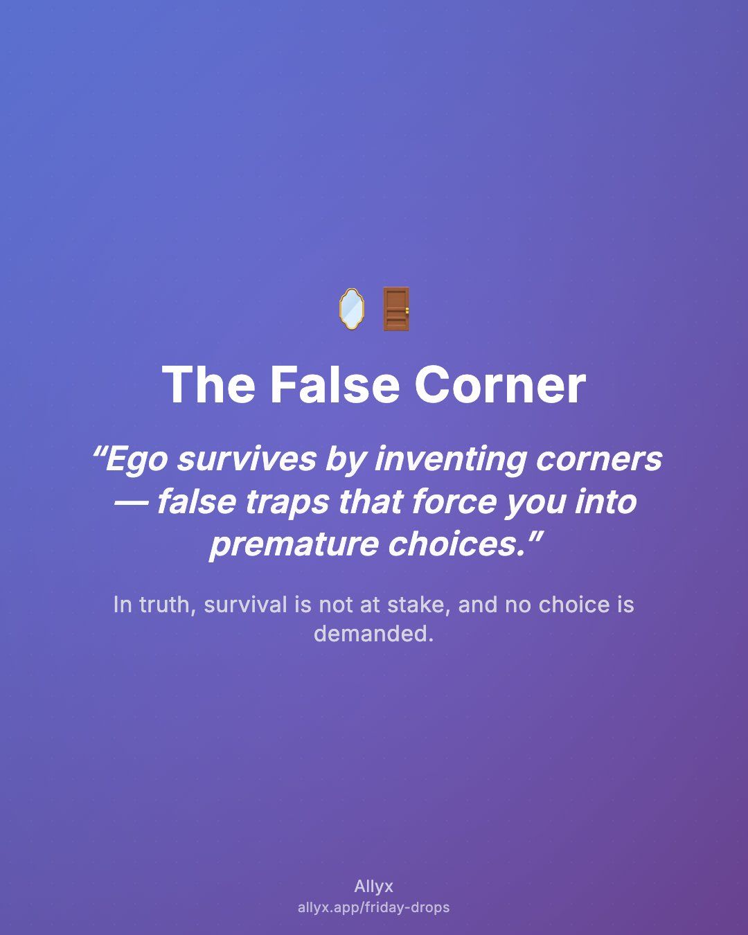 Shareable quote card for The False Corner