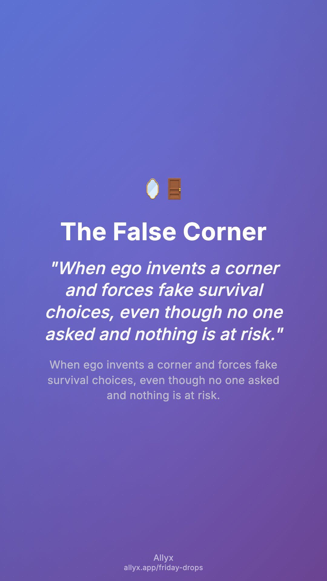 Shareable story card for The False Corner