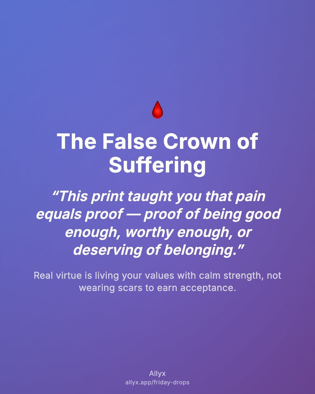 Shareable quote card for The False Crown of Suffering