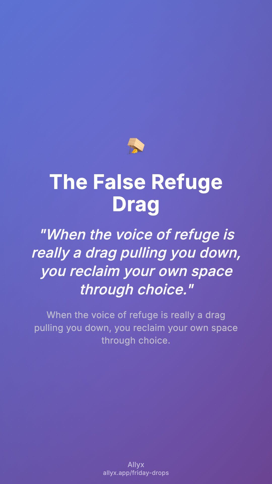 Shareable story card for The False Refuge Drag