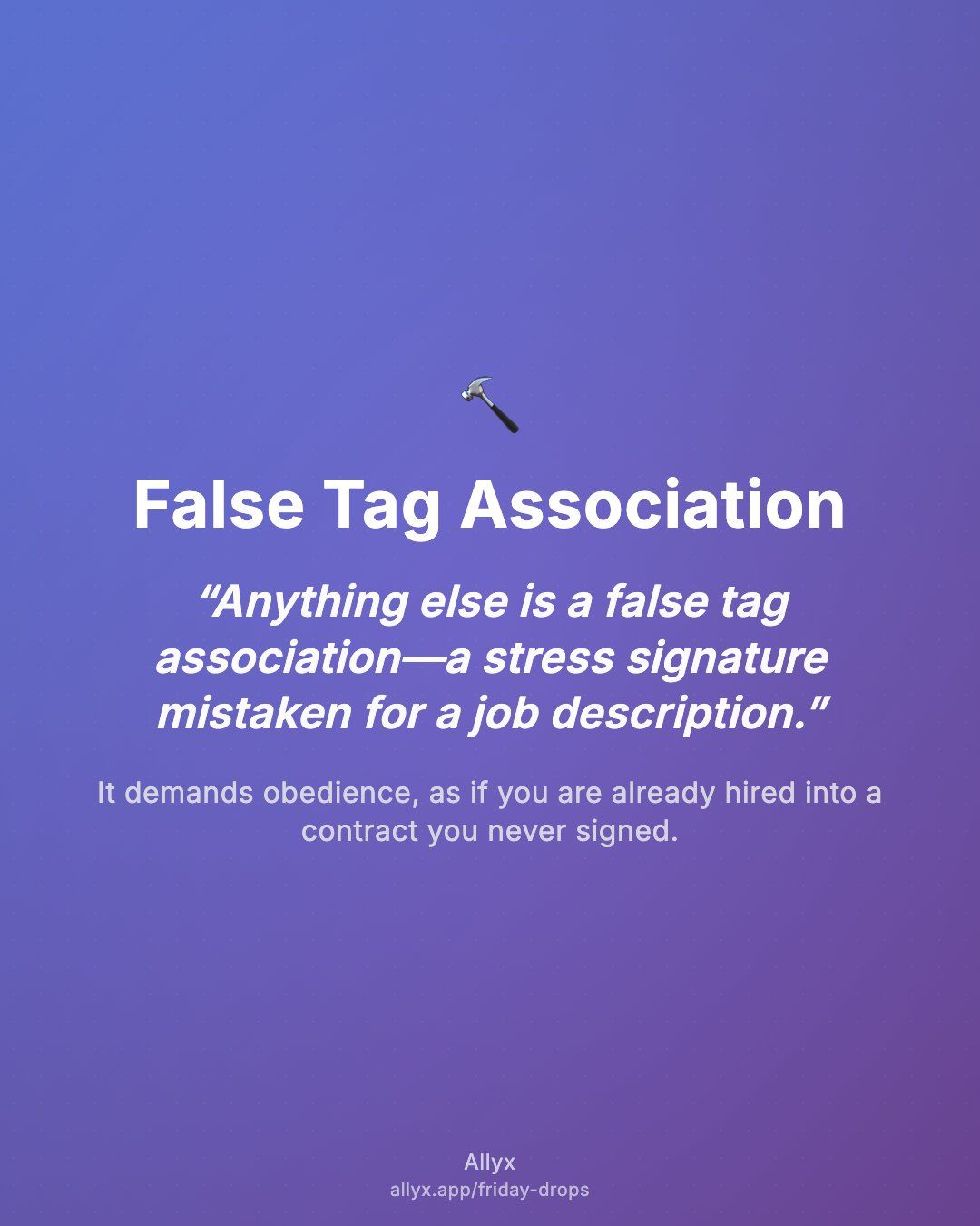 Shareable quote card for False Tag Association